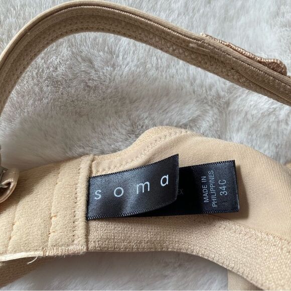 Soma Nude Wireless Bra Unlined 34C Tan Beige - Picture 7 of 8